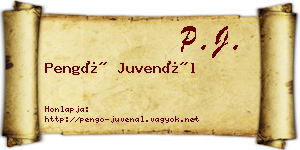 Pengő Juvenál névjegykártya